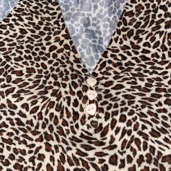 Vintage Forever 21 Fuzzy Leopard Print Halter Crop Top - Picture 4 of 8